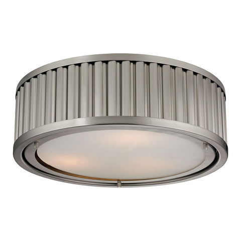 Linden Manor 3 Light Flushmount In Brushed Nickel