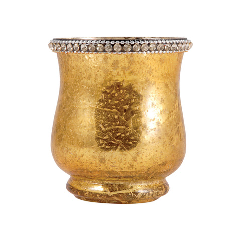 Sterlyn 3.8-Inch Large Votive In Antique Gold Artifact