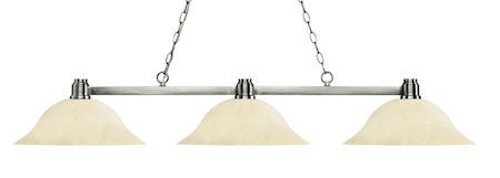 Z-Lite Park Brushed Nickel 3 Light Island/Billiard Light 314BN-GM16