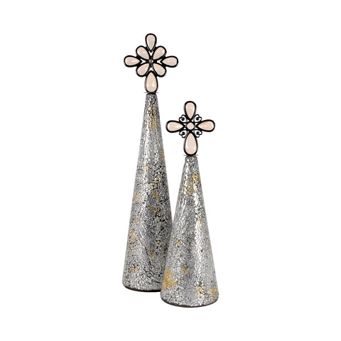 Montage Set of 2 Christmas Trees - Silver