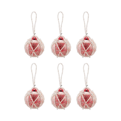 Beaded Ornaments Set - Round