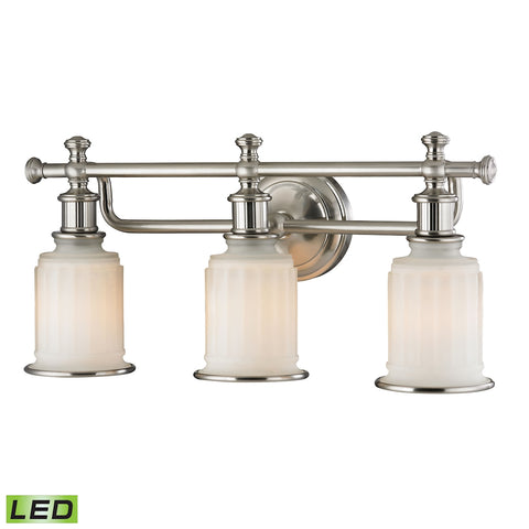 Acadia 3 Light LED Vanity In Brushed Nickel