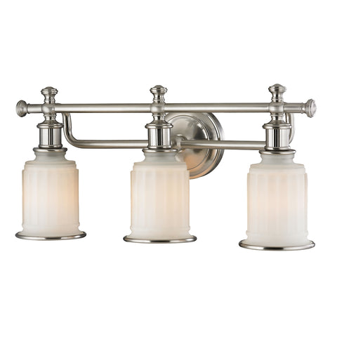 Acadia 3 Light Vanity In Brushed Nickel