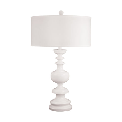 White Gloss Urn Table Lamp