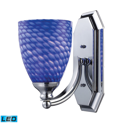 Bath And Spa 1 Light LED Vanity In Polished Chrome And Sapphire Glass