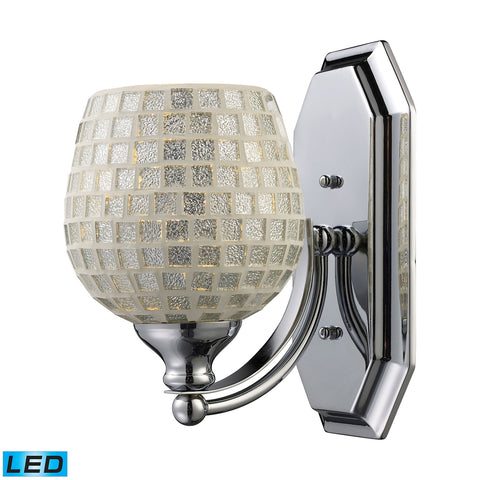 Bath And Spa 1 Light LED Vanity In Polished Chrome And Silver Glass