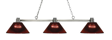 Z-Lite Park Brushed Nickel 3 Light Island/Billiard Light 314BN-ARBG