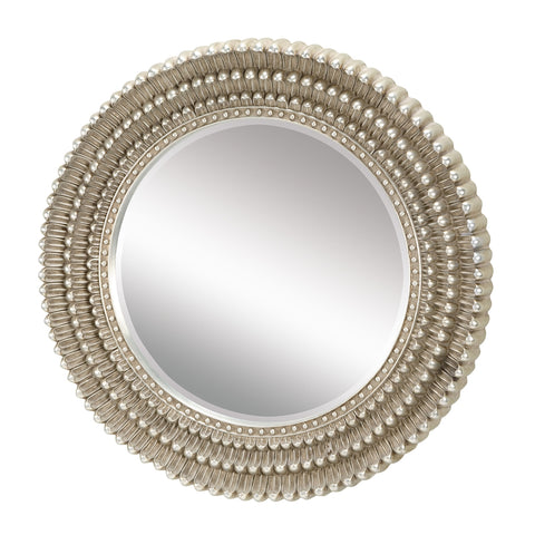 Dahlia Mirror In Antique Silver Leaf