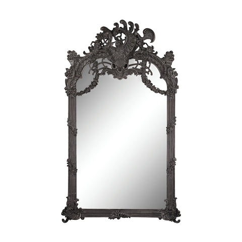 Renaissance Scroll Mirror In Black Ash