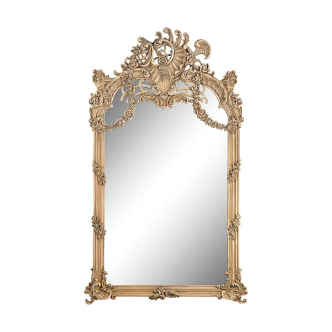 Renaissance Scroll Mirror In Russian Oak