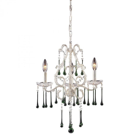 Opulence 3 Light Chandelier Frame In Antique White