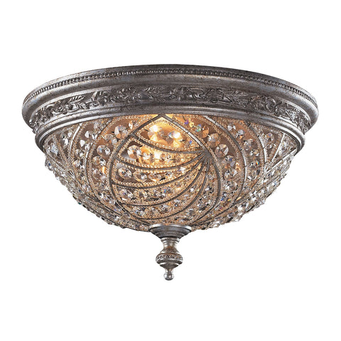 Renaissance 4 Light Flushmount In Sunset Silver