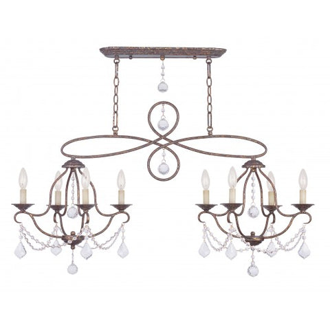 Livex Lighting Chesterfield 8 Light VBR Island/Chandelier