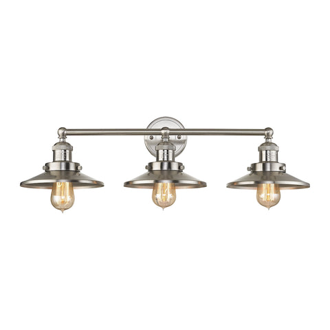 English Pub 3 Light Vanity In Satin Nickel