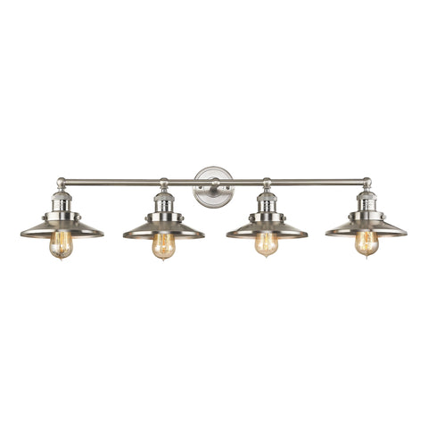 English Pub 4 Light Vanity In Satin Nickel