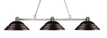 Z-Lite Park Brushed Nickel 3 Light Island/Billiard Light 314BN-SBRZ