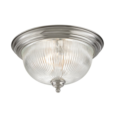 Liberty Park 3 Light Flushmount In Brushed Nickel