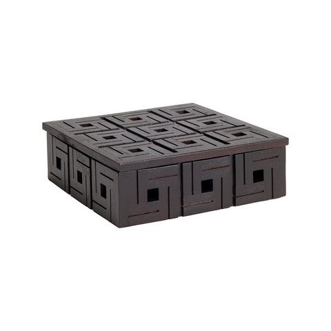 Chocolate Teak Patterned Box - Small