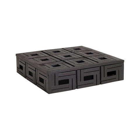 Chocolate Teak Patterned Box - Large