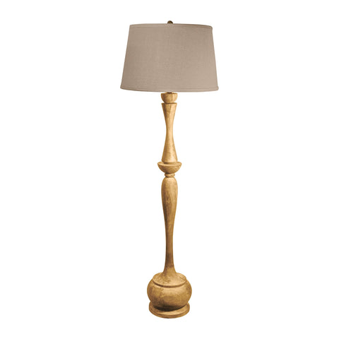 Distressed Acacia Wood Floor Lamp