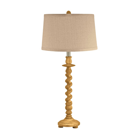 Washed Wood Barley Twist Table Lamp