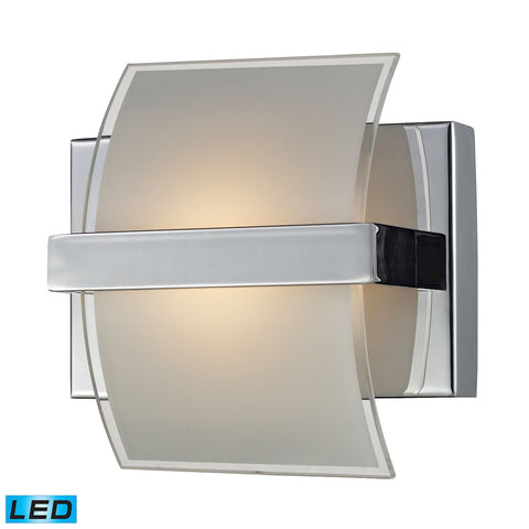 Epsom 1 Light LED Vanity In Polished Chrome And White Etched Glass