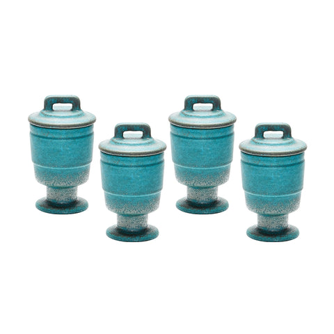 Metallic Patina Filled Votive - Set of 4