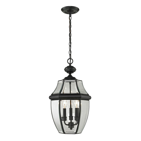 Ashford 3 Light Outdoor Pendant In Black