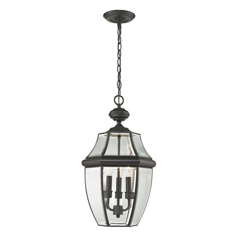 Ashford 3 Light Outdoor Pendant In Oil Rubbed Bronze