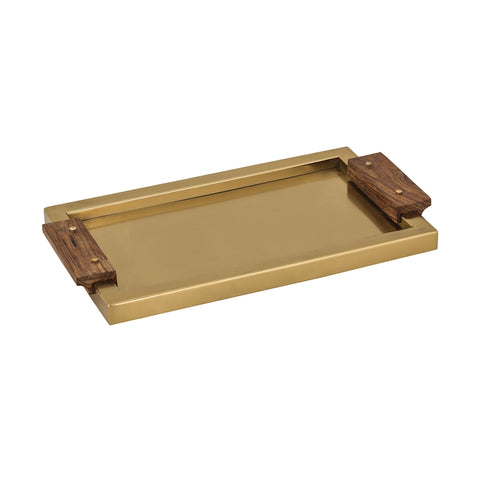 Brass Tray With Wood Handles