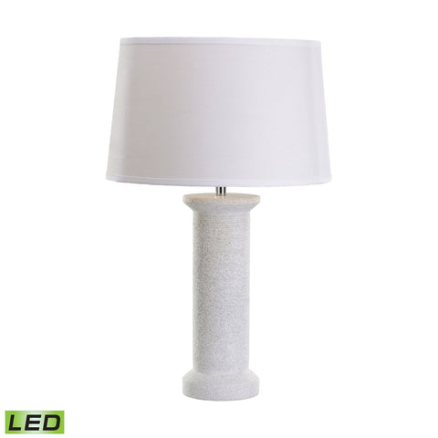 White Marble Rough Round LED Table Lamp