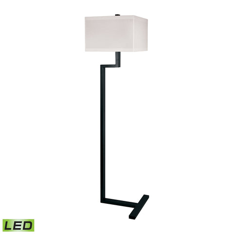 Right Angle Metal LED Floor Lamp In Bronze