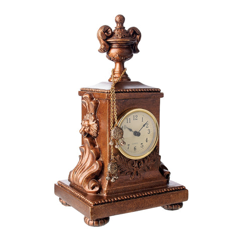 Barcelona Mantle Clock In Brown And Gold