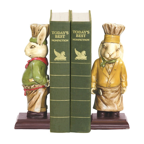 Chef Bunny Bookends - Pair