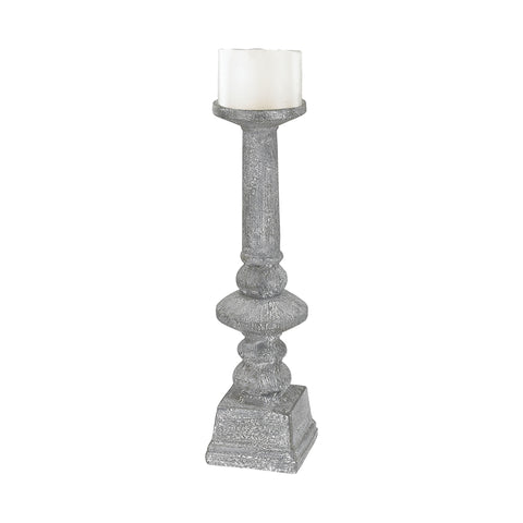 Floor Standing Grey Washed Candle Holder - Large