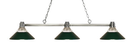 Z-Lite Park Brushed Nickel 3 Light Island/Billiard Light 314BN-RDG