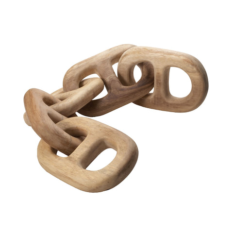 Hand Carved 5-Link Decorative Wooden Chain