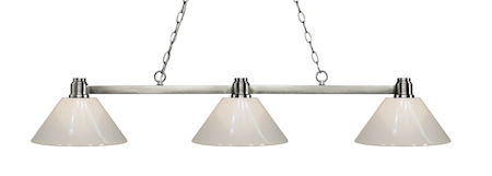 Z-Lite Park Brushed Nickel 3 Light Island/Billiard Light 314BN-PWH