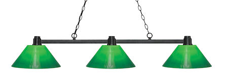 Z-Lite Park Bronze 3 Light Island/Billiard Light 314BRZ-GCG14