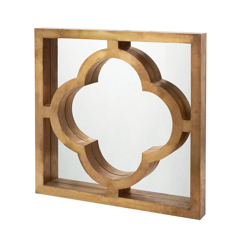 Quatrefoil Brass Clad Mirror