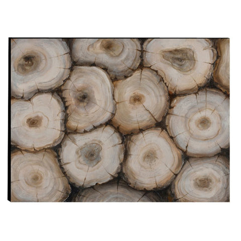 The Urban Port Captivating Tree Trunk Wooden Wall Art Decor, Multicolor