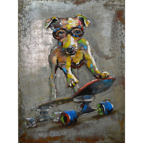 The Urban Port Dog On Board Wall decor in Iron by Urban Port