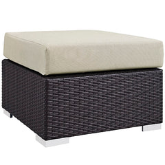 Convene Outdoor Patio Fabric Square Ottoman