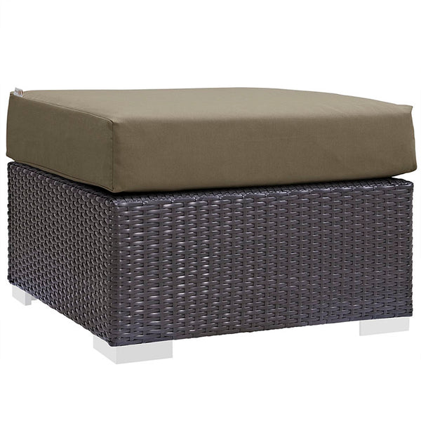 Convene Outdoor Patio Fabric Square Ottoman