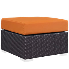 Convene Outdoor Patio Fabric Square Ottoman