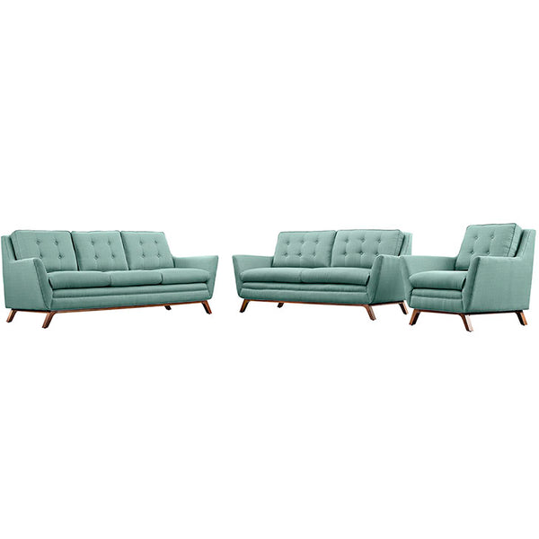 Beguile Living Room Set Upholstered Fabric Set of 3