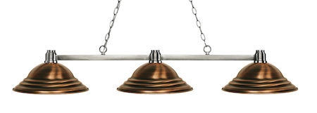 Z-Lite Park Brushed Nickel 3 Light Island/Billiard Light 314BN-SAC