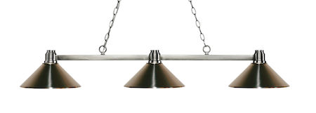 Z-Lite Park Brushed Nickel 3 Light Island/Billiard Light 314BN-MBN