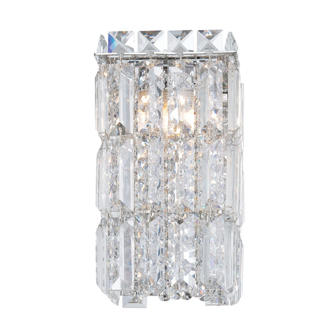 King Crown 1 Light Vanity In Chrome And Clear Crystal Glass