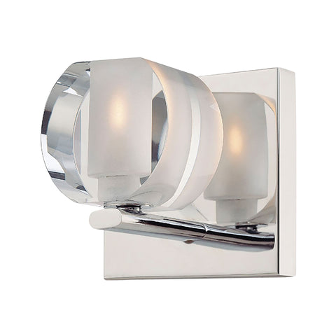 Circo 1 Light Vanity In Chrome And Polished Clear Glass